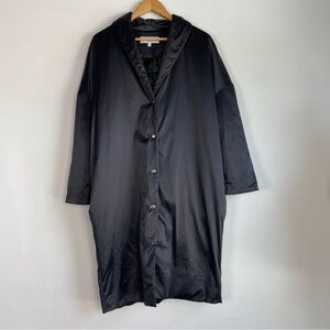 Derek Lam IOC Athleta Womens Uptown Black Satin Slouchy Jacket Size M